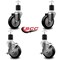 Service Caster 4'' Black Poly Wheel Swivel 1-7/8'' Expanding Stem Caster Set 2 Brakes, 4PK SCC-EX20S414-PPUB-BLK-2-TLB-2-178 - alternate 4